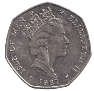 1987 CHRISTMAS 50P ISLE OF MAN - 50P CHRISTMAS COIN - Cambridgeshire Coins