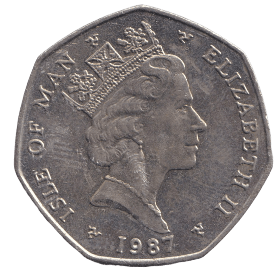 1987 CHRISTMAS 50P ISLE OF MAN - 50P CHRISTMAS COIN - Cambridgeshire Coins