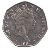 1987 CHRISTMAS 50P ISLE OF MAN - 50P CHRISTMAS COIN - Cambridgeshire Coins