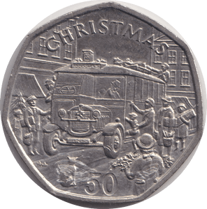 1987 CHRISTMAS 50P ISLE OF MAN - WORLD COINS - Cambridgeshire Coins
