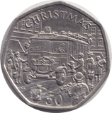 1987 CHRISTMAS 50P ISLE OF MAN - WORLD COINS - Cambridgeshire Coins