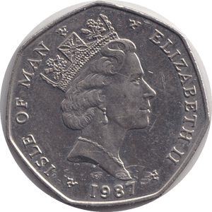 1987 CHRISTMAS 50P ISLE OF MAN - WORLD COINS - Cambridgeshire Coins