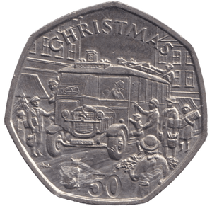 1987 CHRISTMAS LARGE 50P ISLE OF MAN - 50P REGIONAL ISSUES - Cambridgeshire Coins