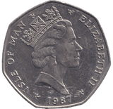 1987 CHRISTMAS LARGE 50P ISLE OF MAN - 50P REGIONAL ISSUES - Cambridgeshire Coins