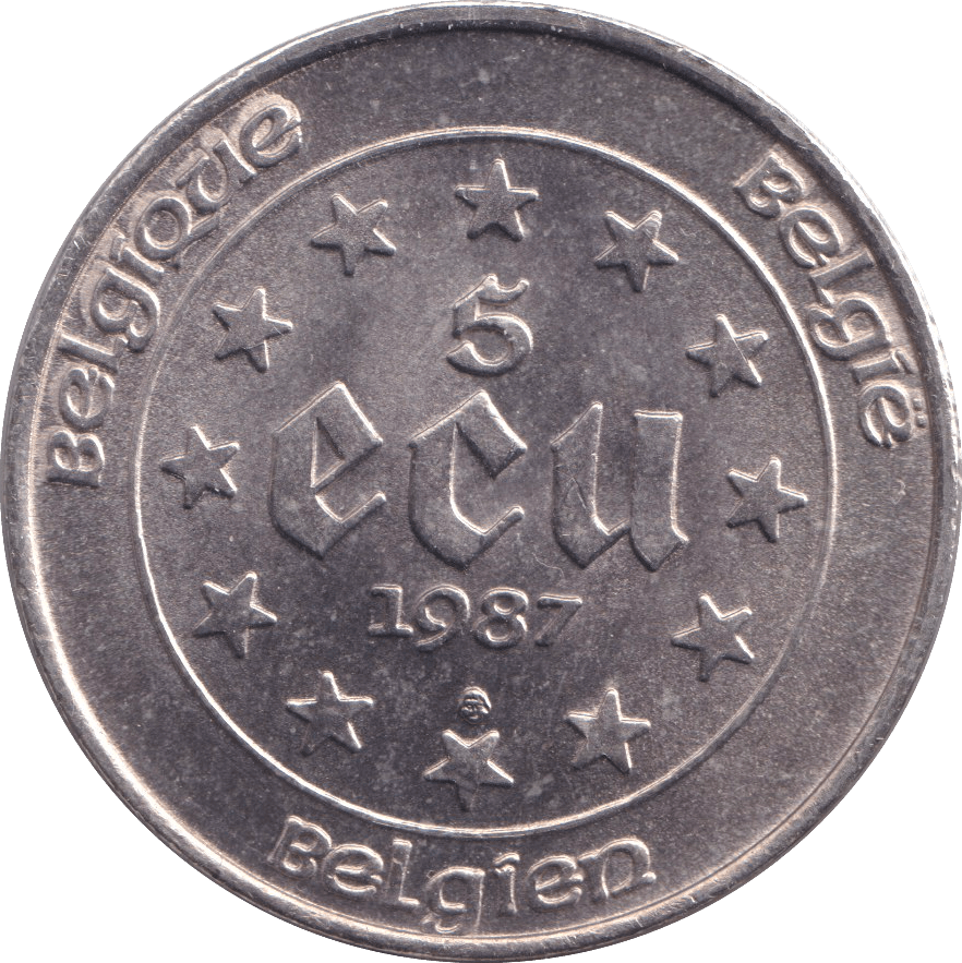 1987 FIVE ECU BELGIUM - WORLD COINS - Cambridgeshire Coins