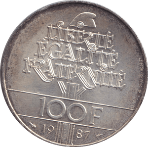 1987 FRANCE ONE HUNDRED FRANC - WORLD COINS - Cambridgeshire Coins