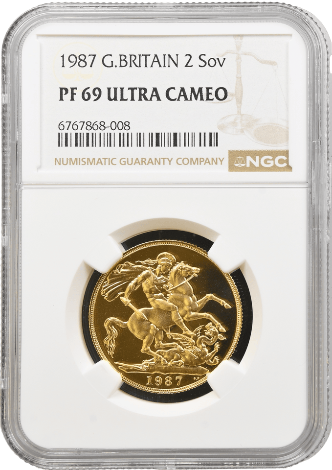 1987 GOLD DOUBLE SOVEREIGN PF 69 ULTRA CAMEO NGC - NGC GOLD COINS - Cambridgeshire Coins