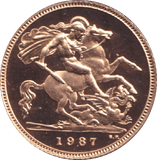 1987 GOLD HALF SOVEREIGN ( PROOF ) - HALF SOVEREIGN - Cambridgeshire Coins
