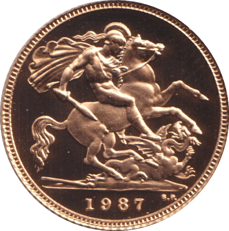 1987 GOLD HALF SOVEREIGN ( PROOF ) - SOVEREIGN - Cambridgeshire Coins