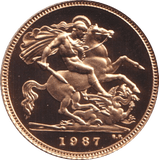 1987 GOLD HALF SOVEREIGN ( PROOF ) - SOVEREIGN - Cambridgeshire Coins