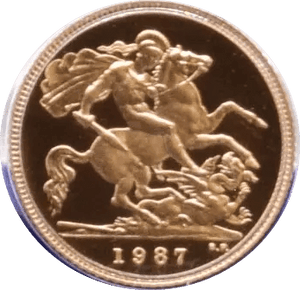 1987 GOLD PROOF HALF SOVEREIGN BOXED - GOLD PROOF HALF SOVEREIGNS - Cambridgeshire Coins