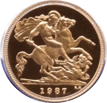 1987 GOLD PROOF HALF SOVEREIGN BOXED - GOLD PROOF HALF SOVEREIGNS - Cambridgeshire Coins