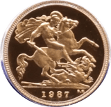 1987 GOLD PROOF HALF SOVEREIGN BOXED - GOLD PROOF HALF SOVEREIGNS - Cambridgeshire Coins