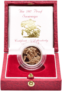 1987 GOLD PROOF SOVEREIGN BOXED - GOLD PROOF SOVEREIGNS - Cambridgeshire Coins