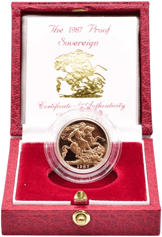1987 GOLD PROOF SOVEREIGN BOXED - GOLD PROOF SOVEREIGNS - Cambridgeshire Coins