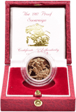 1987 GOLD PROOF SOVEREIGN BOXED - GOLD PROOF SOVEREIGNS - Cambridgeshire Coins
