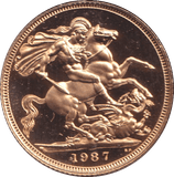 1987 GOLD SOVEREIGN ( PROOF ) - SOVEREIGN - Cambridgeshire Coins