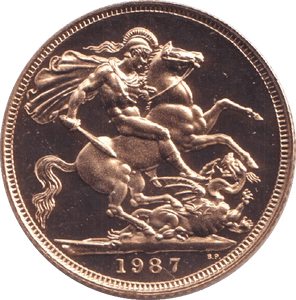 1987 GOLD SOVEREIGN ( PROOF ) - SOVEREIGN - Cambridgeshire Coins