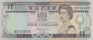 1987 ONE DOLLAR FIJI BANKNOTE REF-1797 - WORLD BANKNOTES - Cambridgeshire Coins