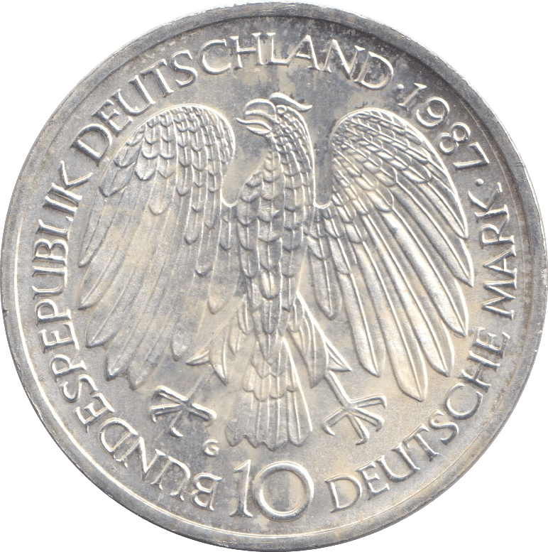1987 SILVER 10 MARKS GERMANY - SILVER WORLD COINS - Cambridgeshire Coins