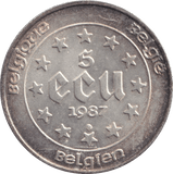 1987 SILVER 5 ECU BELGIUM - SILVER WORLD COINS - Cambridgeshire Coins