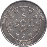 1987 SILVER FIVE ECU BELGIUM - SILVER WORLD COINS - Cambridgeshire Coins