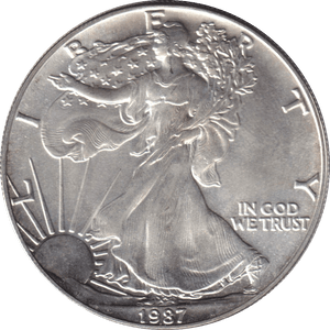 1987 SILVER LIBERTY DOLLAR USA - SILVER WORLD COINS - Cambridgeshire Coins