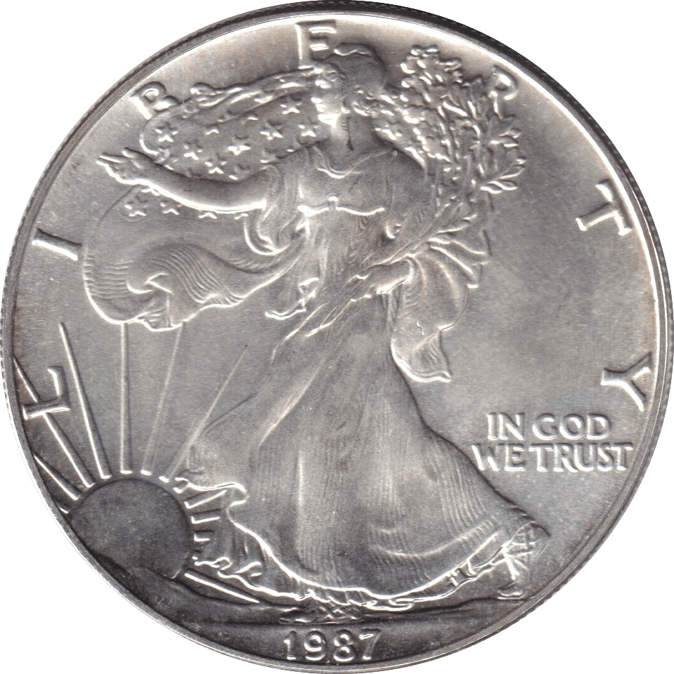 1987 SILVER LIBERTY DOLLAR USA - SILVER WORLD COINS - Cambridgeshire Coins