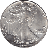 1987 SILVER LIBERTY DOLLAR USA - SILVER WORLD COINS - Cambridgeshire Coins