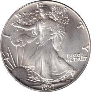 1987 SILVER LIBERTY DOLLAR USA - SILVER WORLD COINS - Cambridgeshire Coins