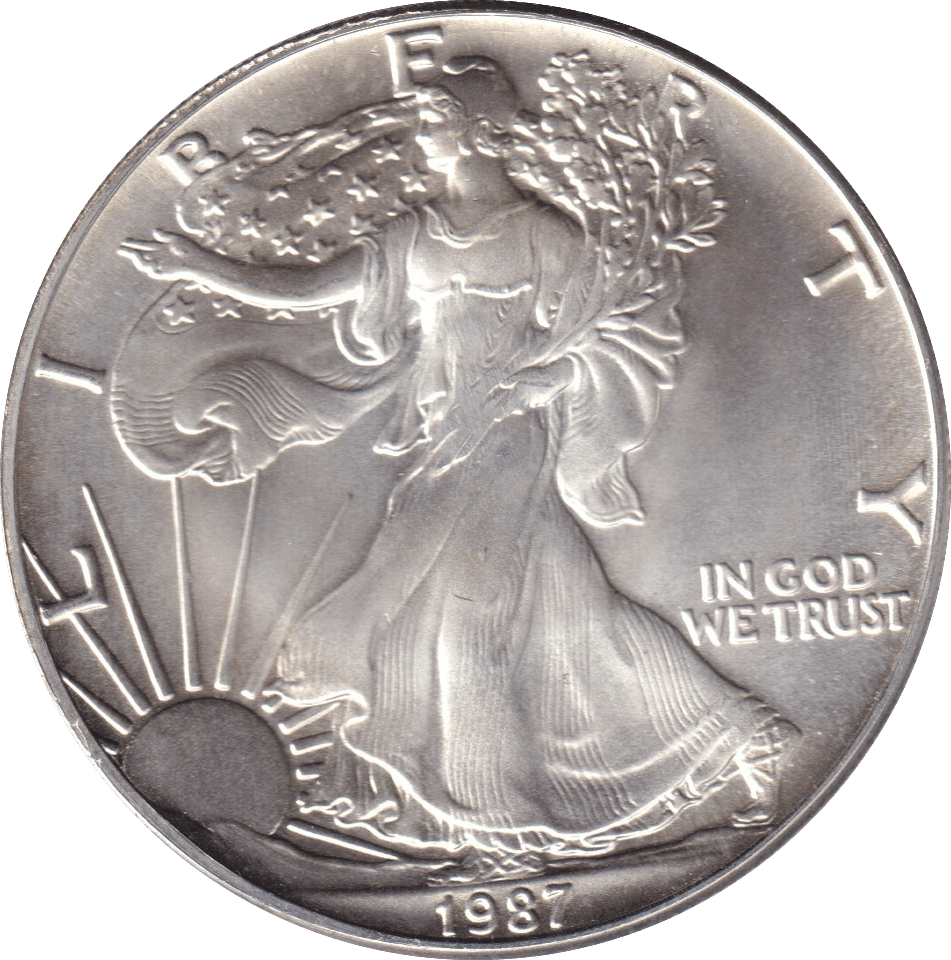 1987 SILVER LIBERTY DOLLAR USA - SILVER WORLD COINS - Cambridgeshire Coins