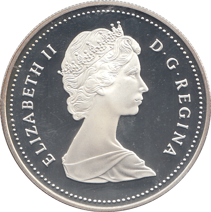 1987 SILVER PROOF CANADIAN DOLLAR - SILVER WORLD COINS - Cambridgeshire Coins