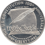 1987 SILVER PROOF CONSTITUTION ANNIVERSARY ONE DOLLAR USA - SILVER WORLD COINS - Cambridgeshire Coins