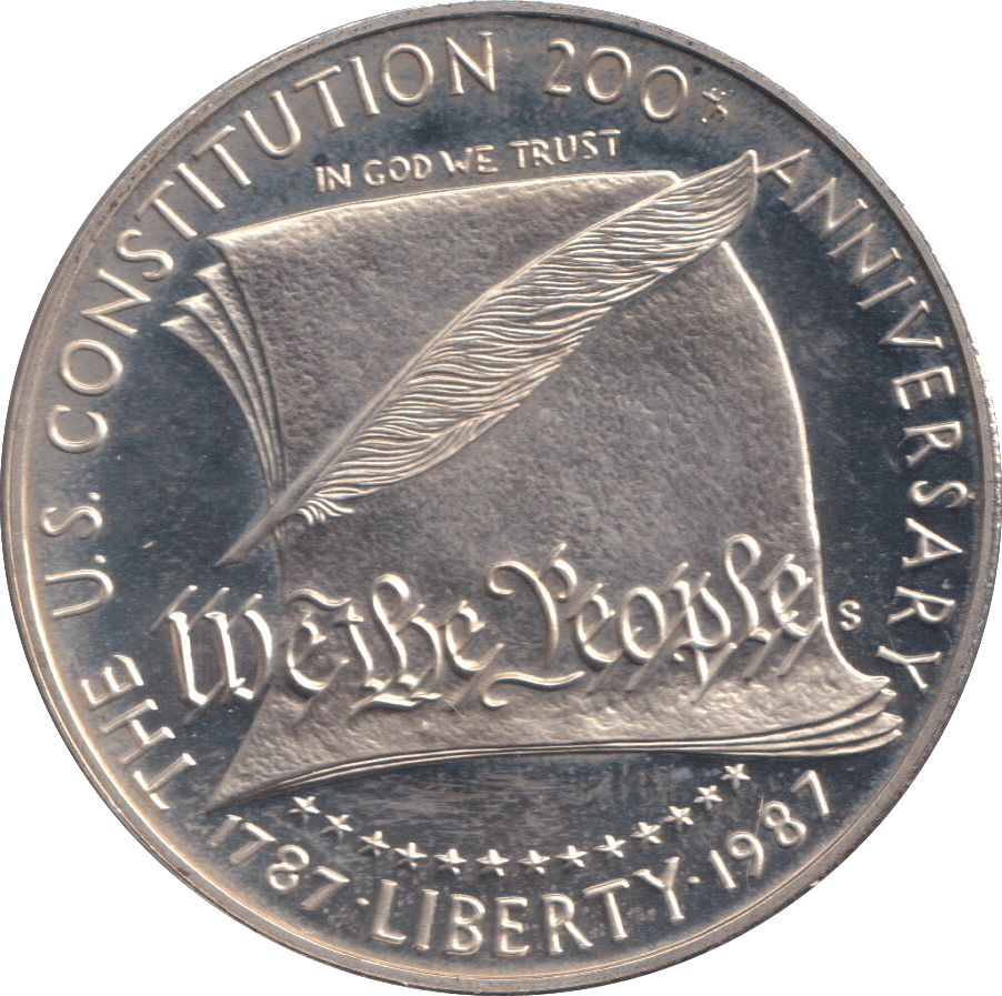 1987 SILVER PROOF CONSTITUTION ANNIVERSARY ONE DOLLAR USA - SILVER WORLD COINS - Cambridgeshire Coins