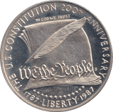1987 SILVER PROOF CONSTITUTION ANNIVERSARY ONE DOLLAR USA - SILVER WORLD COINS - Cambridgeshire Coins