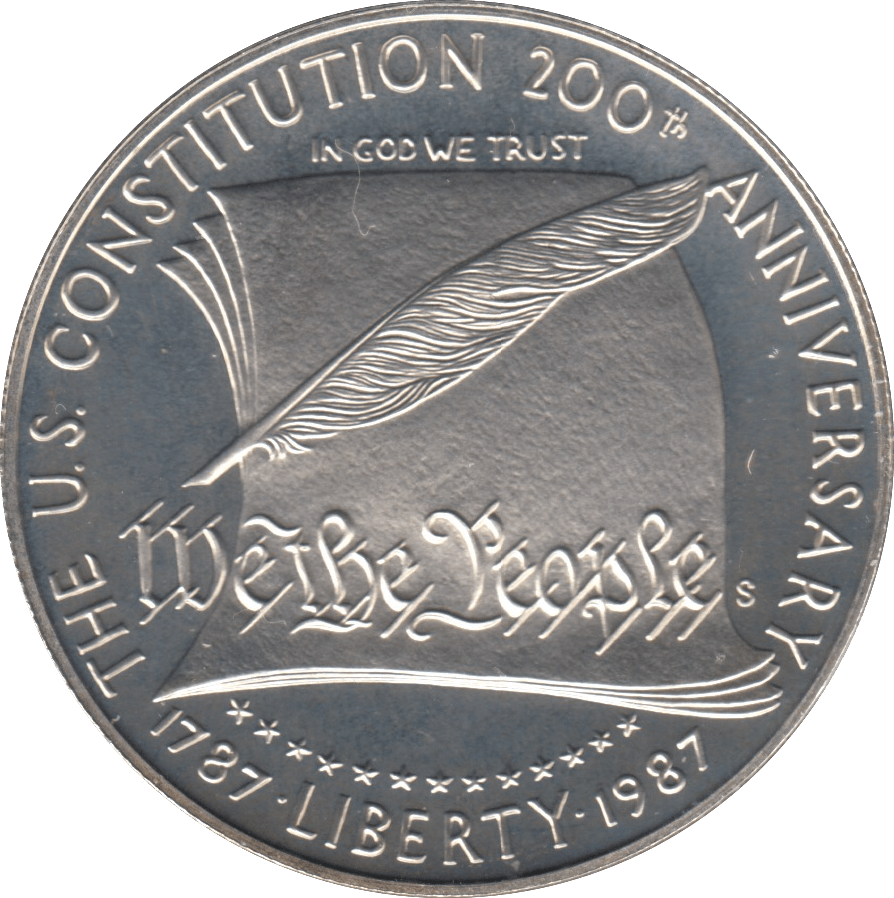 1987 SILVER PROOF DOLLAR US CONSTITUTION 200TH ANNIVERSARY USA - SILVER WORLD COINS - Cambridgeshire Coins