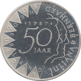 1987 SILVER PROOF NETHERLAND 50 GULDEN - SILVER WORLD COINS - Cambridgeshire Coins
