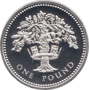 1987 SILVER PROOF ONE POUND £1 ROYAL OAK - SILVER WORLD COINS - Cambridgeshire Coins