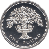 1987 SILVER PROOF ONE POUND £1 ROYAL OAK - SILVER WORLD COINS - Cambridgeshire Coins