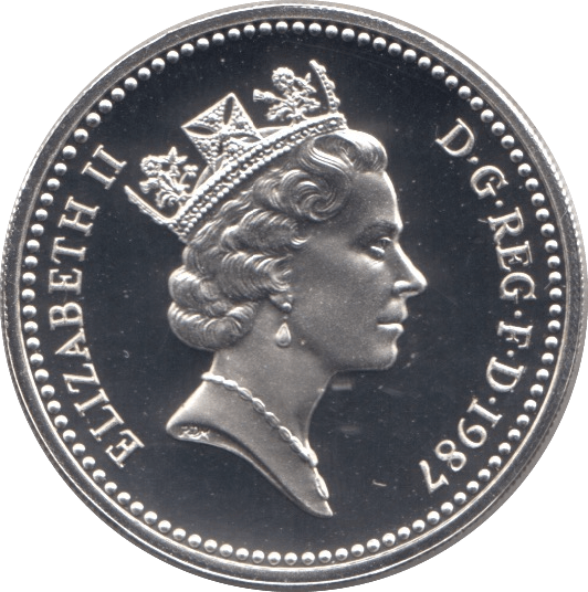 1987 SILVER PROOF ONE POUND £1 ROYAL OAK - SILVER WORLD COINS - Cambridgeshire Coins