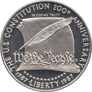 1987 USA SILVER DOLLAR US CONSTITUTION 200TH ANNIVERSARY - SILVER WORLD COINS - Cambridgeshire Coins