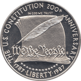 1987 USA SILVER DOLLAR US CONSTITUTION 200TH ANNIVERSARY - SILVER WORLD COINS - Cambridgeshire Coins