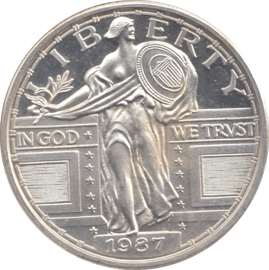 1987 USA SILVER PROOF ONE oz FINE SILVER - SILVER WORLD COINS - Cambridgeshire Coins