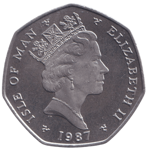 1987 VINTAGE BUS 50P ISLE OF MAN ( UNC ) AA - 50P REGIONAL ISSUES - Cambridgeshire Coins