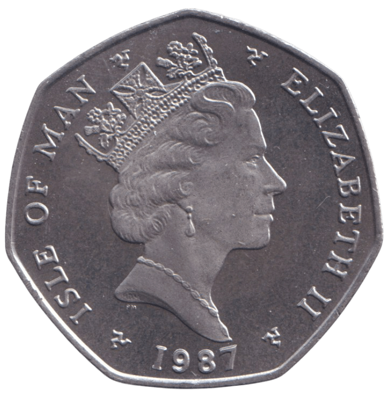 1987 VINTAGE BUS 50P ISLE OF MAN ( UNC ) AA - 50P REGIONAL ISSUES - Cambridgeshire Coins