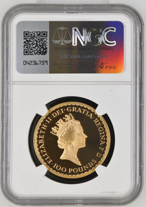 1988 £100 GOLD 1OZ BRITANNIA ( NGC ) PF 70 ULTRA CAMEO - NGC GOLD COINS - Cambridgeshire Coins