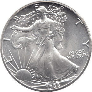 1988 AMERICAN EAGLE SILVER DOLLAR 1 OZ FINE SILVER - WORLD COINS - Cambridgeshire Coins