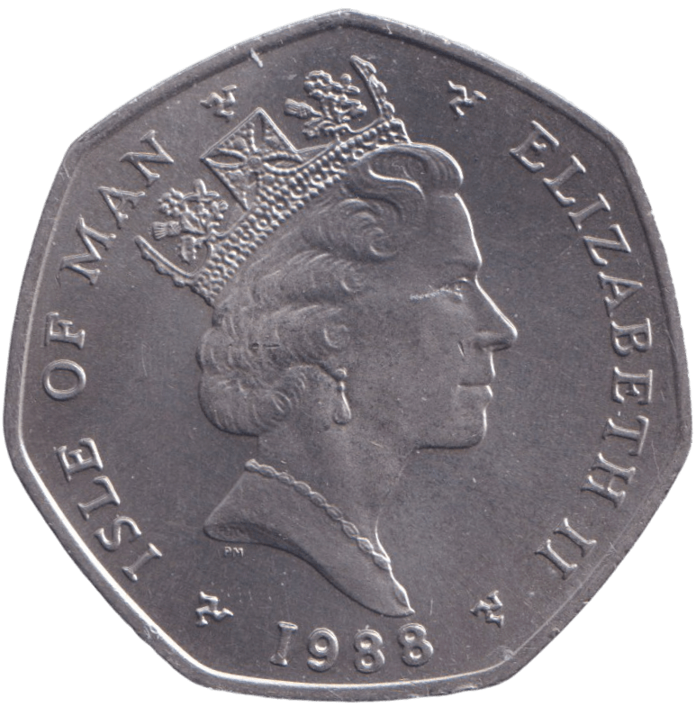 1988 BSA SIDECAR 50P ISLE OF MAN ( UNC ) BA - 50P REGIONAL ISSUES - Cambridgeshire Coins