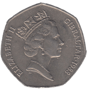 1988 CANDY TUFT LARGE 50P GIBRALTAR REF-2 - 50P REGIONAL ISSUES - Cambridgeshire Coins