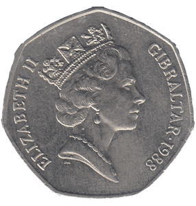 1988 CANDY TUFT LARGE 50P GIBRALTAR - 50P REGIONAL ISSUES - Cambridgeshire Coins